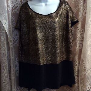 New ING+ Women's Size 3X Top festive metallic‎ glitter holiday party night out